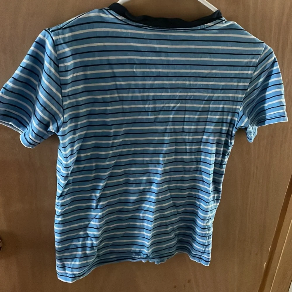 Ralph Lauren Small Blue White black stripped t shirt.